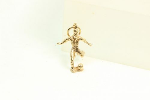 9ct Gold Solid Charm-Footballer
