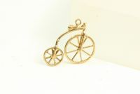 9ct Gold Solid Charm- Penny Farthing